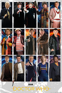 Gbeye Doctor Who Doctors Grid Poster 61X91 5cm | Yourdecoration.nl
