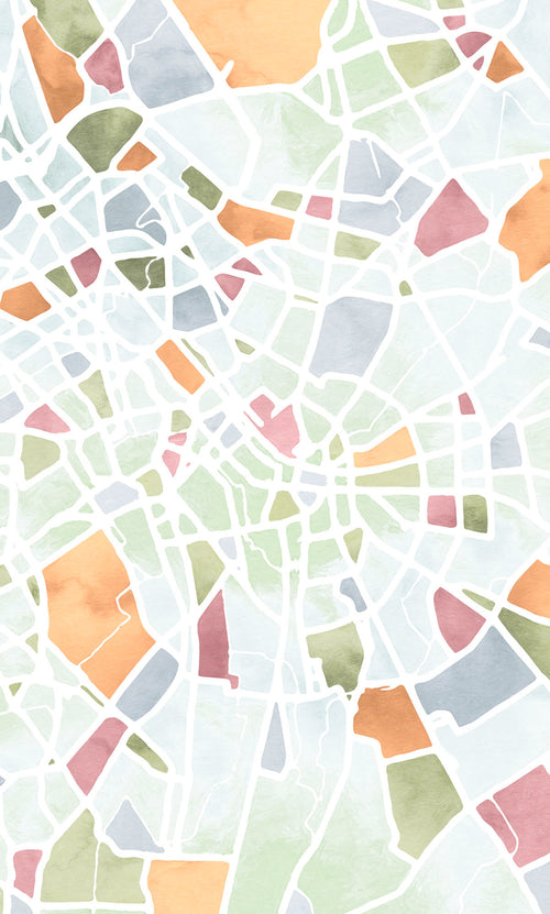 Fotobehang City Map 150x250cm Komar FLX3 063 | Yourdecoration.nl