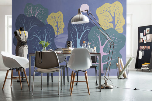 Fotobehang Purple Nights 350x250cm FLX7 017 Sfeer | Yourdecoration.nl
