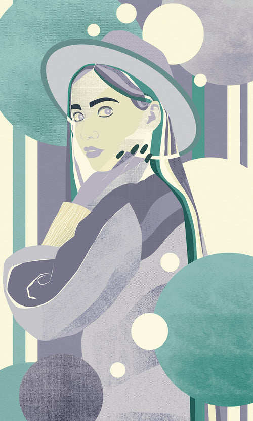 Fotobehang Woman Hat Color 150x250cm Komar FLX3 062 | Yourdecoration.nl