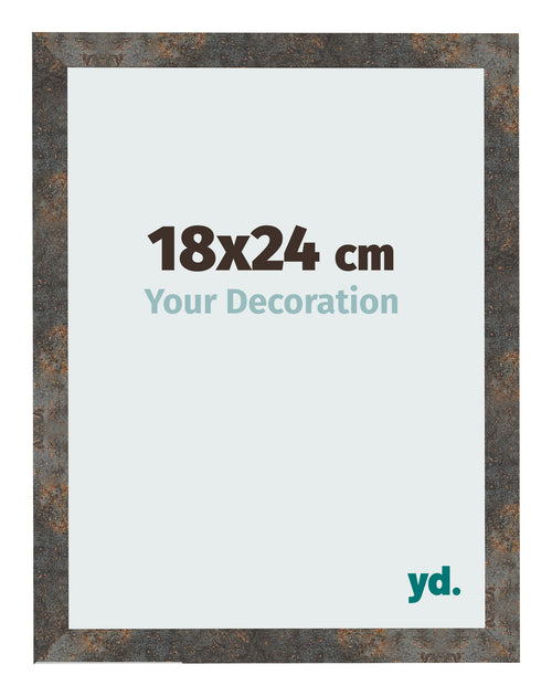 Fotolijst 18x24 cm Geoxideerd Metaal MDF Bologna Voorzijde Maat | Yourdecoration.nl