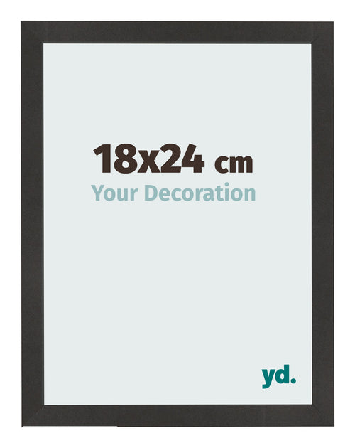 Fotolijst 18x24 cm Zwart Mat MDF Bologna Voorzijde Maat | Yourdecoration.nl