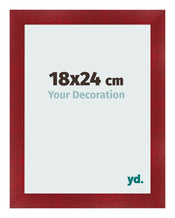 Fotolijst 18x24cm Wijnrood Geveegd MDF Pisa Voorzijde Maat | Yourdecoration.nl