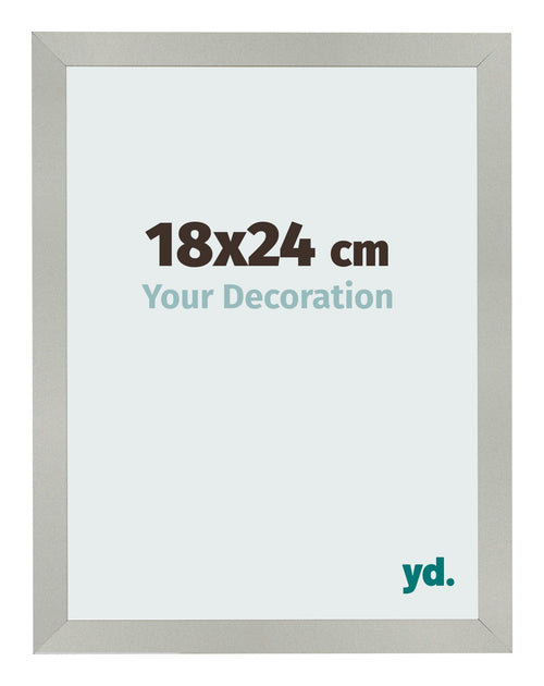 Fotolijst 18x24cm Zilver Mat MDF Bologna Voorzijde Maat | Yourdecoration.nl