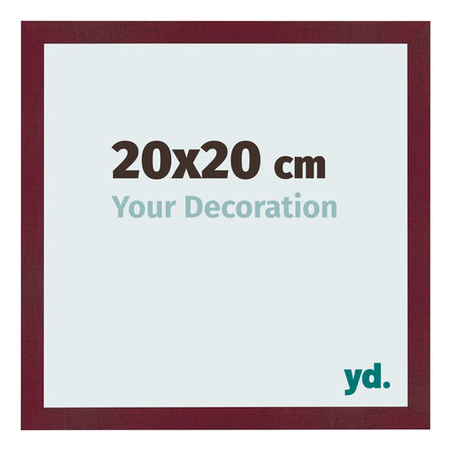Fotolijst 20x20 cm Wijnrood Geveegd MDF Bologna Voorzijde Maat | Yourdecoration.nl