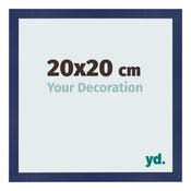Fotolijst 20x20cm Donkerblauw Geveegd MDF Bologna Voorzijde Maat | Yourdecoration.nl