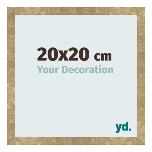 Fotolijst 20x20cm Goud Antiek MDF Bologna Voorzijde Maat | Yourdecoration.nl