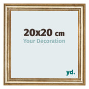Fotolijst 20x20cm Goud Antiek MDF Lazio Voorzijde Maat | Yourdecoration.nl