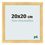 Fotolijst 20x20cm Goud Mat MDF Pisa Voorzijde Maat | Yourdecoration.nl