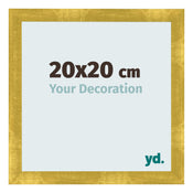 Fotolijst 20x20cm Goud Vintage MDF Pisa Voorzijde Maat | Yourdecoration.nl