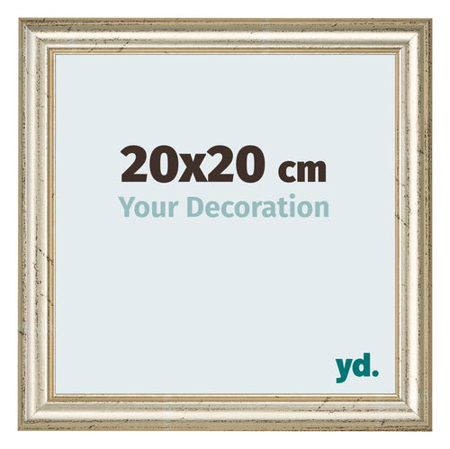 Fotolijst 20x20cm Metaalglans MDF Lazio Voorzijde Maat | Yourdecoration.nl