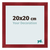 Fotolijst 20x20cm Wijnrood Geveegd MDF Pisa Voorzijde Maat | Yourdecoration.nl