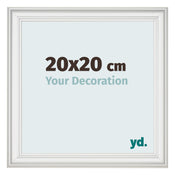 Fotolijst 20x20cm Wit Geveegd MDF Lazio Voorzijde Maat | Yourdecoration.nl