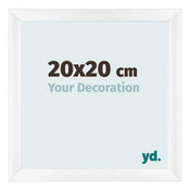 Fotolijst 20x20cm Wit Mat MDF Pisa Voorzijde Maat | Yourdecoration.nl