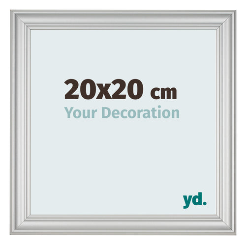 Fotolijst 20x20cm Zilver Mat MDF Lazio Voorzijde Maat | Yourdecoration.nl
