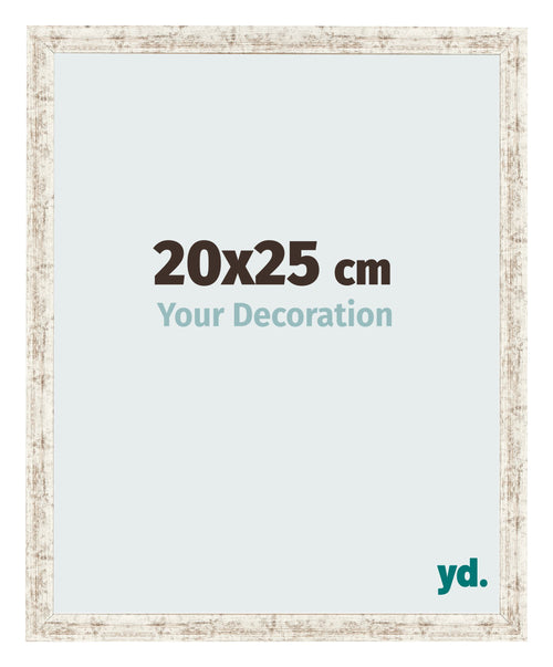 Fotolijst 20x25cm Wit Vintage MDF Bologna Voorzijde Maat | Yourdecoration.nl