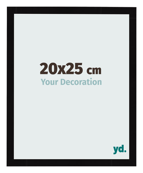 Fotolijst 20x25cm Zwart Hoogglans MDF Bologna Voorzijde Maat | Yourdecoration.nl