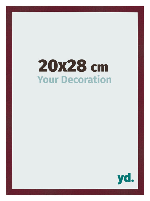 Fotolijst 20x28 cm Wijnrood Geveegd MDF Bologna Voorzijde Maat | Yourdecoration.nl