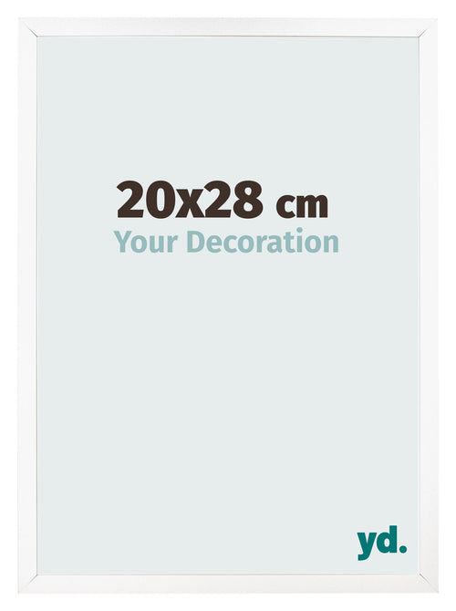 Fotolijst 20x28 cm Wit Mat MDF Bologna Voorzijde Maat | Yourdecoration.nl