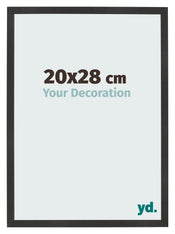 Fotolijst 20x28 cm Zwart Mat MDF Bologna Voorzijde Maat | Yourdecoration.nl