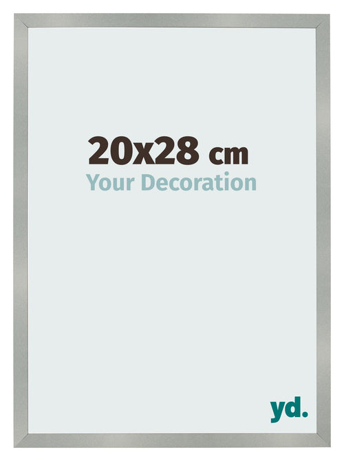 Fotolijst 20x28cm Aluminium Geborsteld MDF Bologna Voorzijde Maat | Yourdecoration.nl