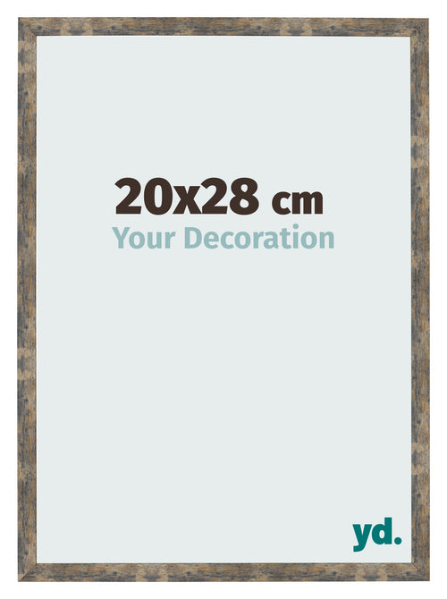 Fotolijst 20x28cm Blauw Goud Gemeleerd MDF Bologna Voorzijde Maat | Yourdecoration.nl