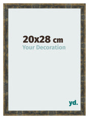 Fotolijst 20x28cm Blauw Goud Gemeleerd MDF Pisa Voorzijde Maat | Yourdecoration.nl