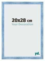 Fotolijst 20x28cm Helder Blauw Geveegd MDF Pisa Voorzijde Maat | Yourdecoration.nl