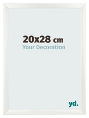 Fotolijst 20x28cm Wit Geveegd MDF Pisa Voorzijde Maat | Yourdecoration.nl