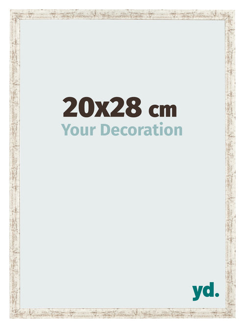 Fotolijst 20x28cm Wit Vintage MDF Bologna Voorzijde Maat | Yourdecoration.nl