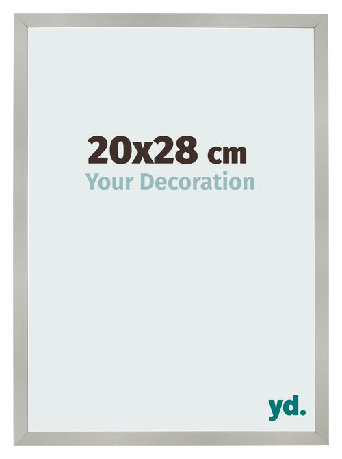 Fotolijst 20x28cm Zilver Mat MDF Bologna Voorzijde Maat | Yourdecoration.nl