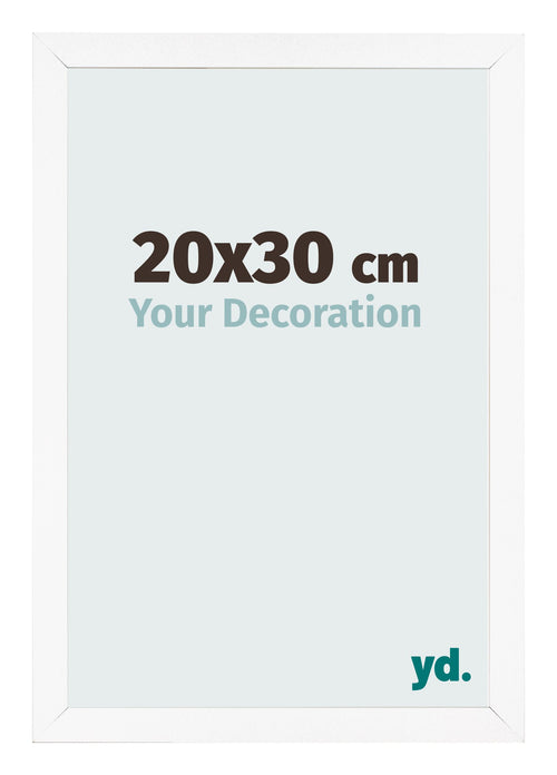 Fotolijst 20x30 cm Wit Mat MDF Bologna Voorzijde Maat | Yourdecoration.nl