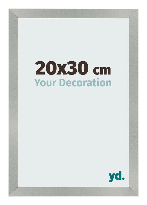 Fotolijst 20x30cm Aluminium Geborsteld MDF Bologna Voorzijde Maat | Yourdecoration.nl