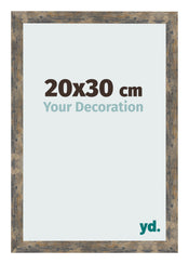 Fotolijst 20x30cm Blauw Goud Gemeleerd MDF Bologna Voorzijde Maat | Yourdecoration.nl