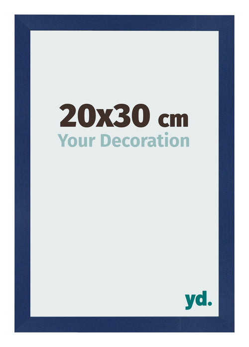 Fotolijst 20x30cm Donkerblauw Geveegd MDF Bologna Voorzijde Maat | Yourdecoration.nl