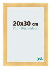 Fotolijst 20x30cm Goud Mat MDF Pisa Voorzijde Maat | Yourdecoration.nl