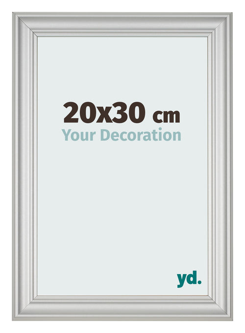 Fotolijst 20x30cm Zilver Mat MDF Lazio Voorzijde Maat | Yourdecoration.nl