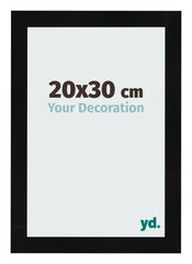 Fotolijst 20x30cm Zwart Hoogglans MDF Pisa Voorzijde Maat | Yourdecoration.nl