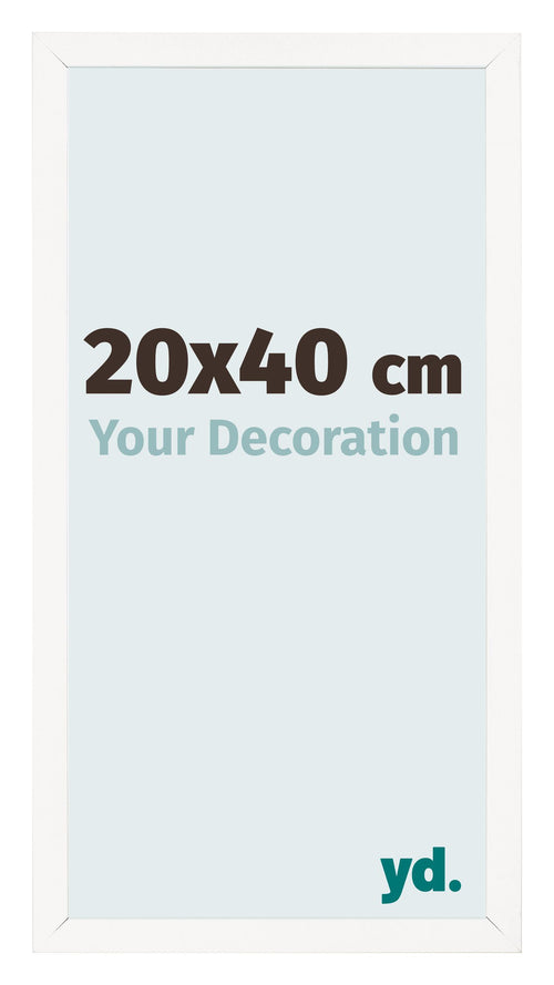 Fotolijst 20x40 cm Wit Hoogglans MDF Bologna Voorzijde Maat | Yourdecoration.nl