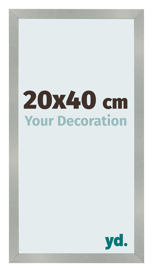 Fotolijst 20x40cm Aluminium Geborsteld MDF Bologna Voorzijde Maat | Yourdecoration.nl