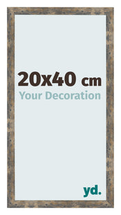 Fotolijst 20x40cm Blauw Goud Gemeleerd MDF Bologna Voorzijde Maat | Yourdecoration.nl