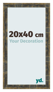 Fotolijst 20x40cm Blauw Goud Gemeleerd MDF Pisa Voorzijde Maat | Yourdecoration.nl