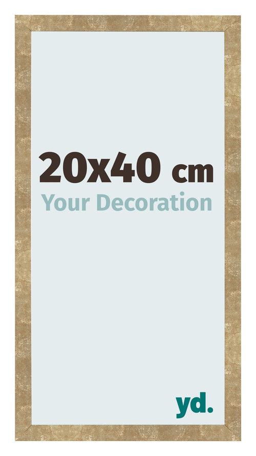 Fotolijst 20x40cm Goud Antiek MDF Bologna Voorzijde Maat | Yourdecoration.nl
