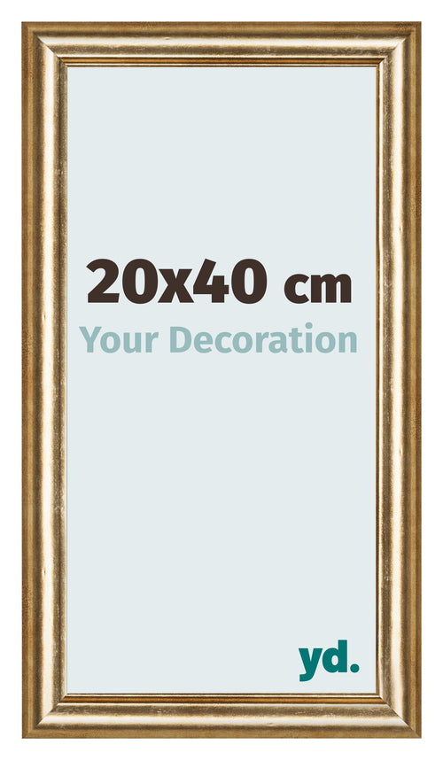 Fotolijst 20x40cm Goud Antiek MDF Lazio Voorzijde Maat | Yourdecoration.nl