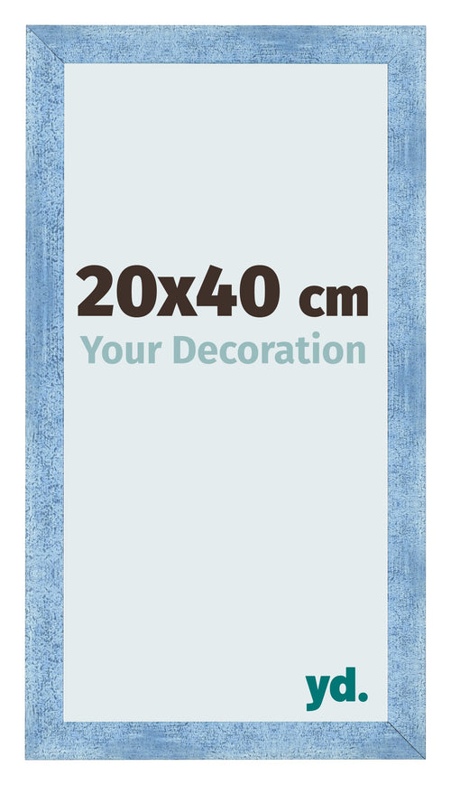 Fotolijst 20x40cm Helder Blauw Geveegd MDF Pisa Voorzijde Maat | Yourdecoration.nl