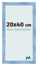 Fotolijst 20x40cm Helder Blauw Geveegd MDF Pisa Voorzijde Maat | Yourdecoration.nl