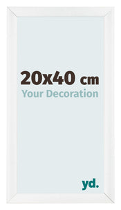 Fotolijst 20x40cm Wit Hoogglans MDF Pisa Voorzijde Maat | Yourdecoration.nl