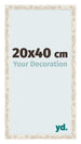 Fotolijst 20x40cm Wit Vintage MDF Bologna Voorzijde Maat | Yourdecoration.nl