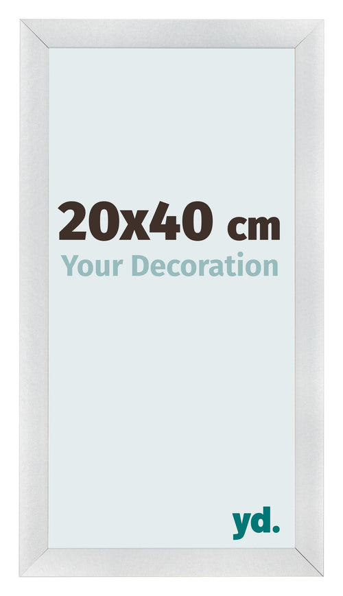 Fotolijst 20x40cm Zilver Mat MDF Pisa Voorzijde Maat | Yourdecoration.nl