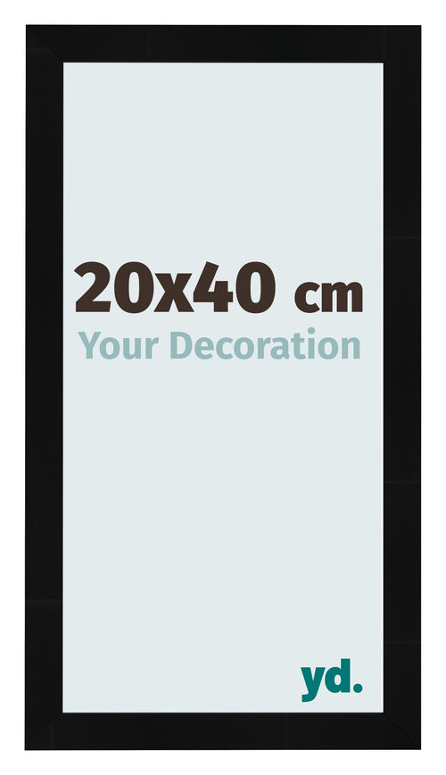 Fotolijst 20x40cm Zwart Hoogglans MDF Pisa Voorzijde Maat | Yourdecoration.nl